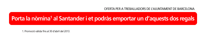 Porta la nòmina al Santander i et podràs emportar un d'aquests dos regals