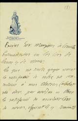 Carta al Marquès de Comillas